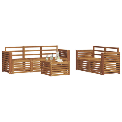 vidaXL Outdoor Sofa Set 6 pcs Natural Solid Acacia Wood 3