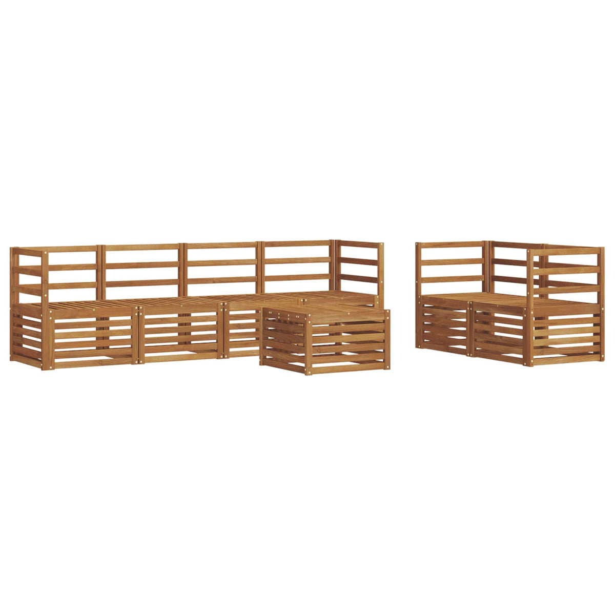 vidaXL Outdoor Sofa Set 7 pcs Natural Solid Acacia Wood 2