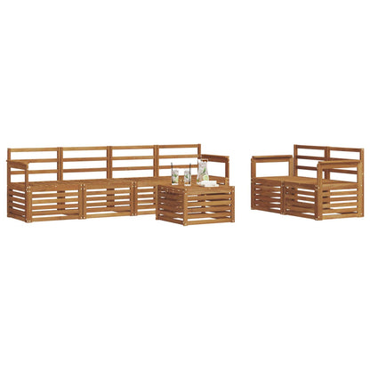 Outdoor Sofa Set 7 pcs Solid Acacia Wood Natural Open frame