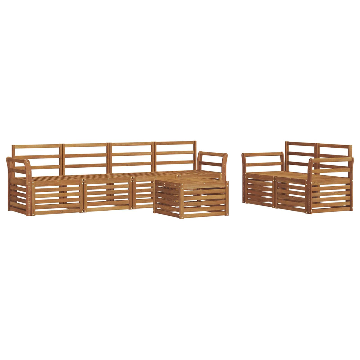 vidaXL Outdoor Sofa Set 7 pcs Natural Solid Acacia Wood 2