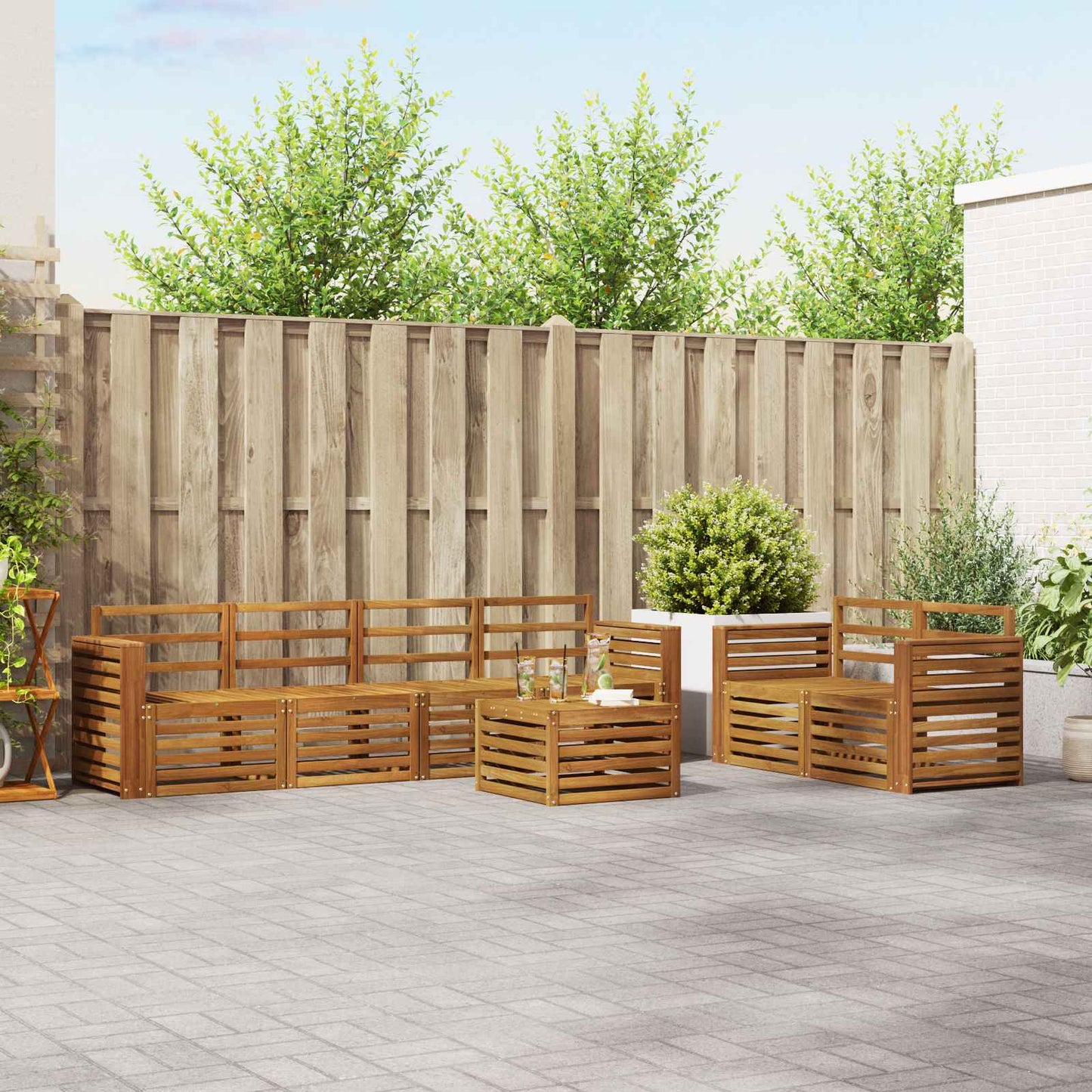 vidaXL Outdoor Sofa Set 7 pcs Solid Acacia Wood 1