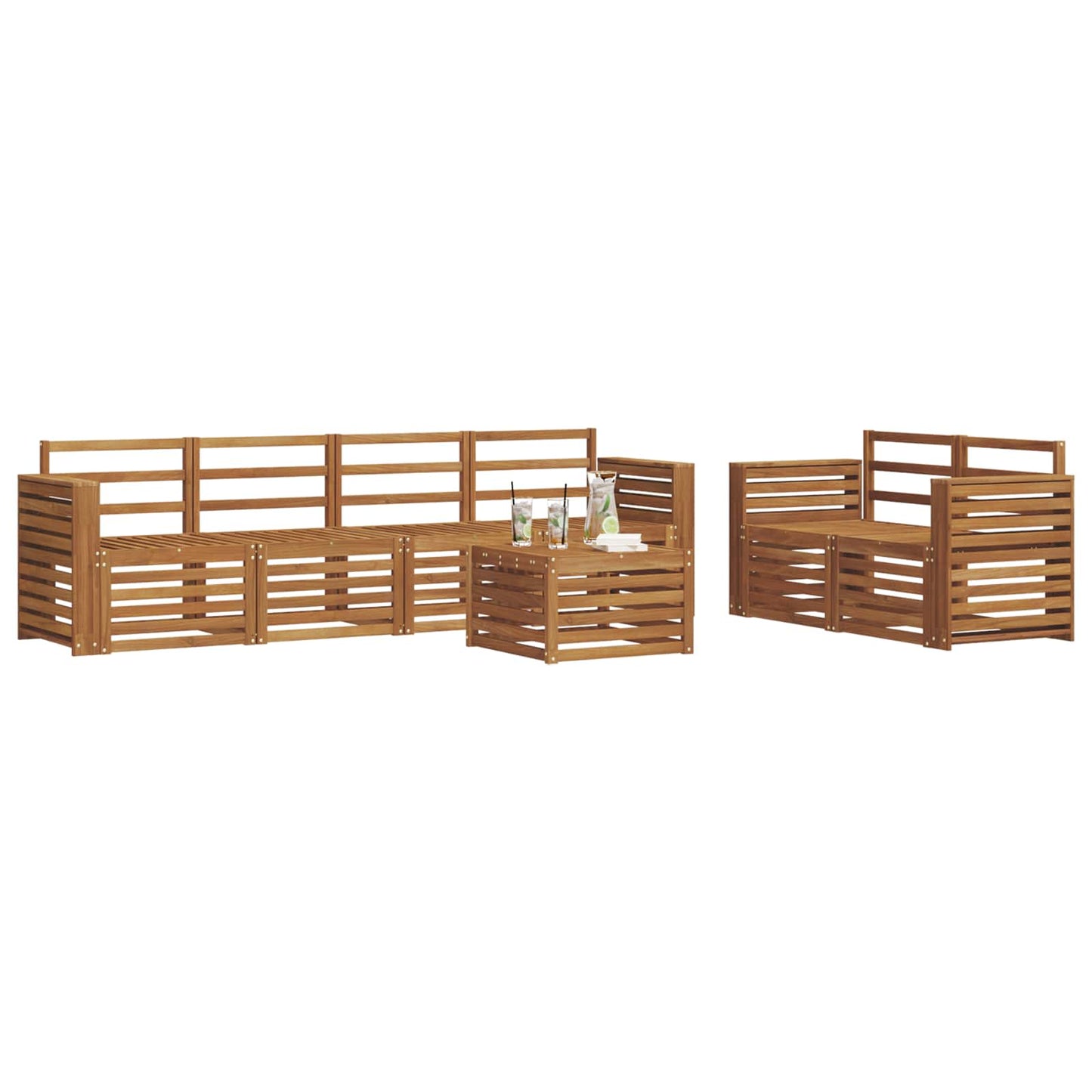 vidaXL Outdoor Sofa Set 7 pcs Solid Acacia Wood 3
