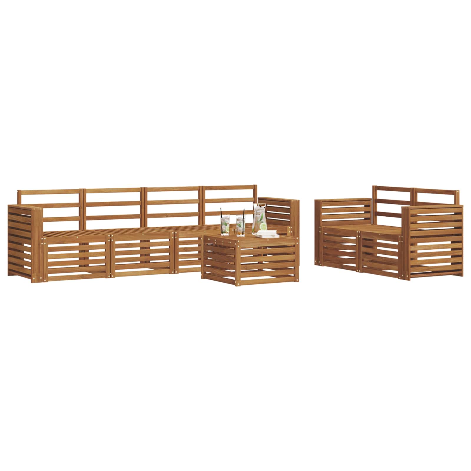 vidaXL Outdoor Sofa Set 7 pcs Solid Acacia Wood 3