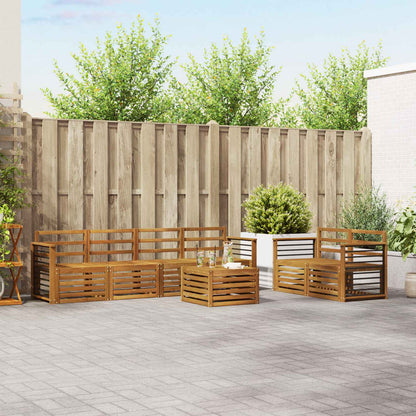 Outdoor Sofa Set 7 pcs Solid Acacia Wood Natural suitable for Flat