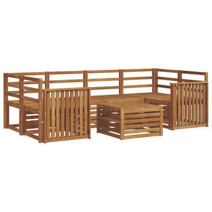 Outdoor Sofa Set 7 pcs Solid Acacia Wood Natural Track