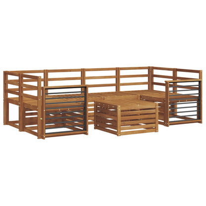 vidaXL Outdoor Sofa Set 7 pcs Natural Solid Acacia Wood 2