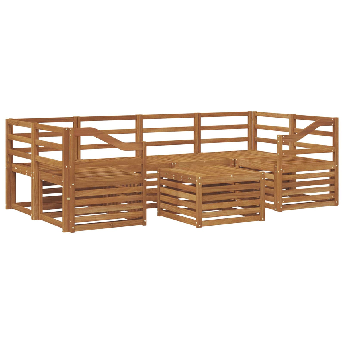 vidaXL Outdoor Sofa Set 7 pcs Natural Solid Acacia Wood 2