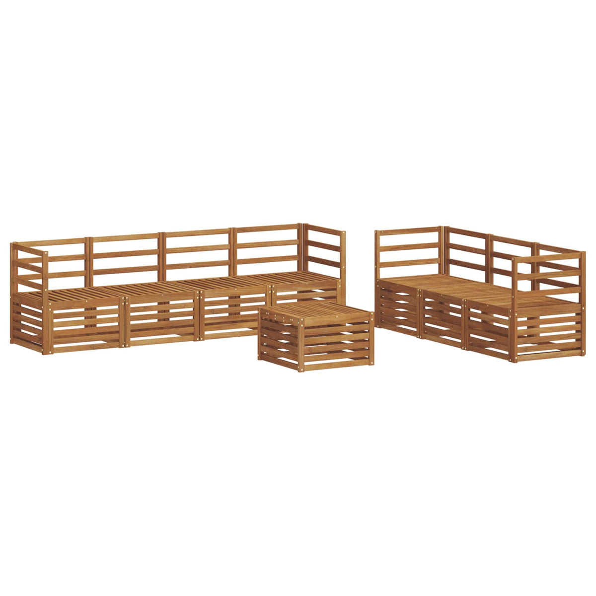 vidaXL Sofa Sets 8 pcs Natural Solid Acacia Wood 2