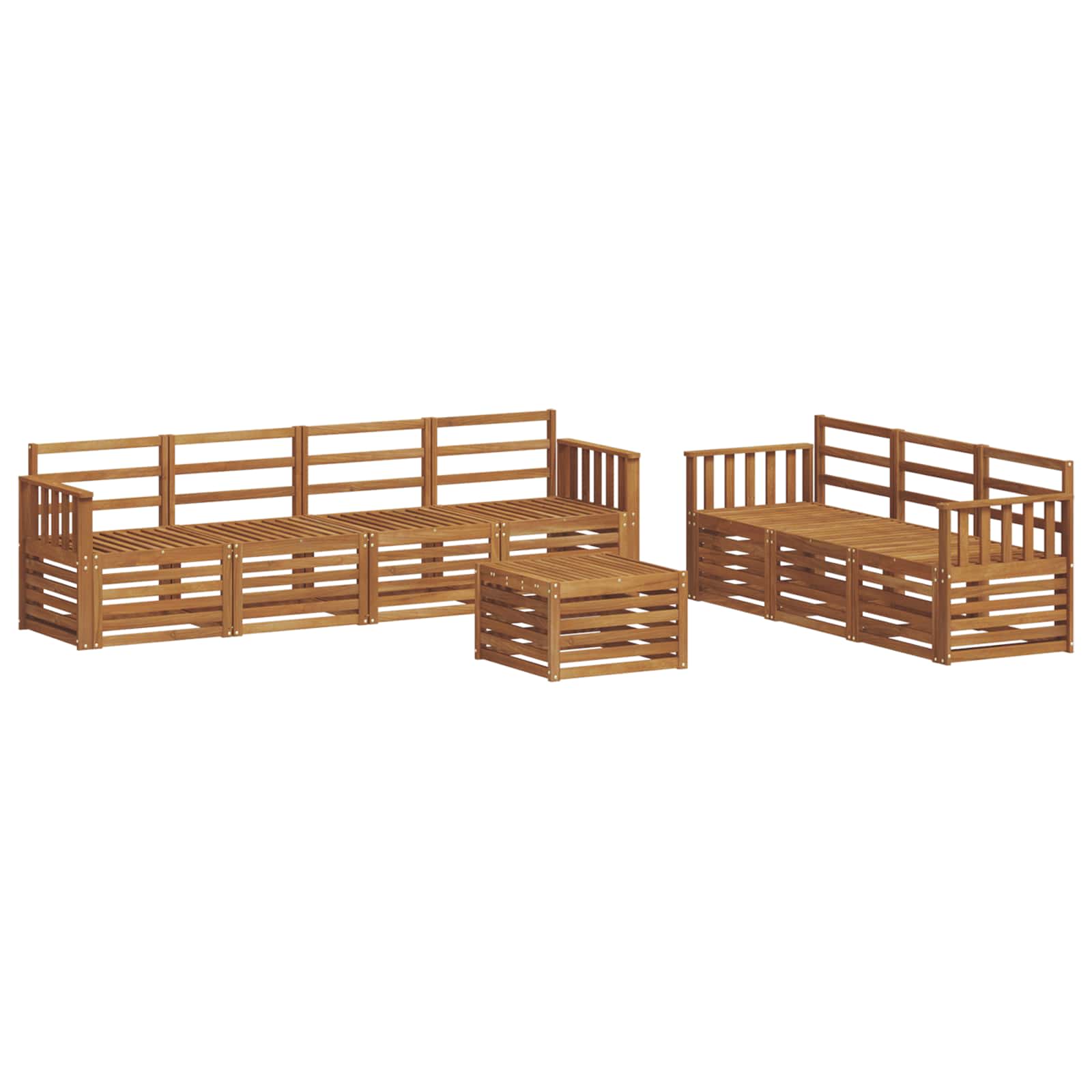 vidaXL Sofa Sets 8 pcs Natural Solid Acacia Wood 2