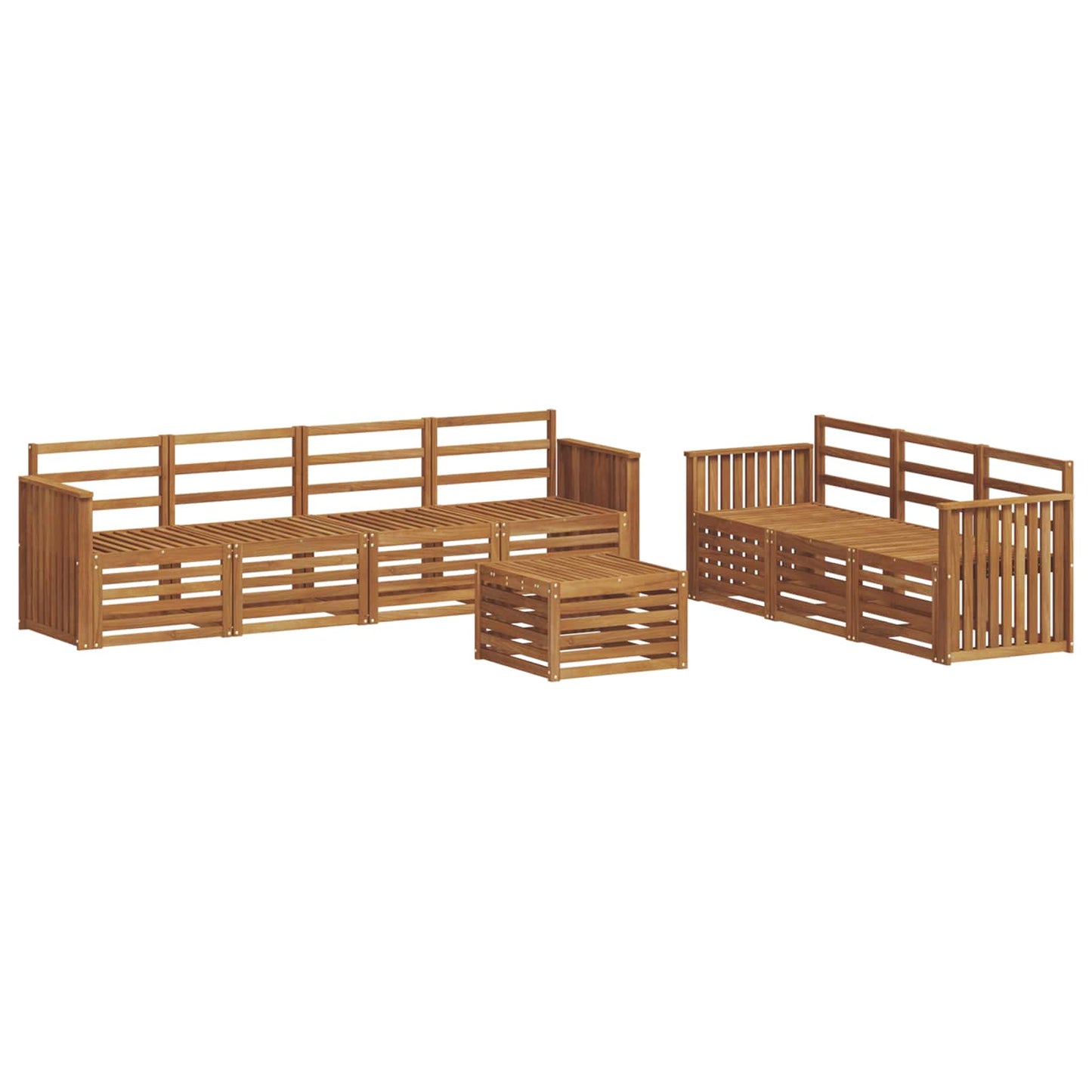 vidaXL Sofa Sets 8 pcs Natural Solid Acacia Wood 2