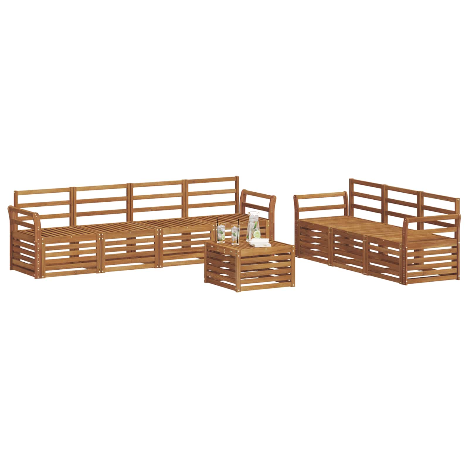 vidaXL Sofa Sets 8 pcs Natural Solid Acacia Wood 3