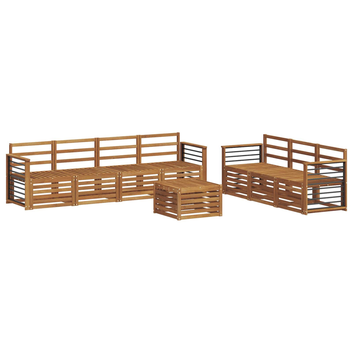 vidaXL Sofa Sets 8 pcs Natural Solid Acacia Wood 2