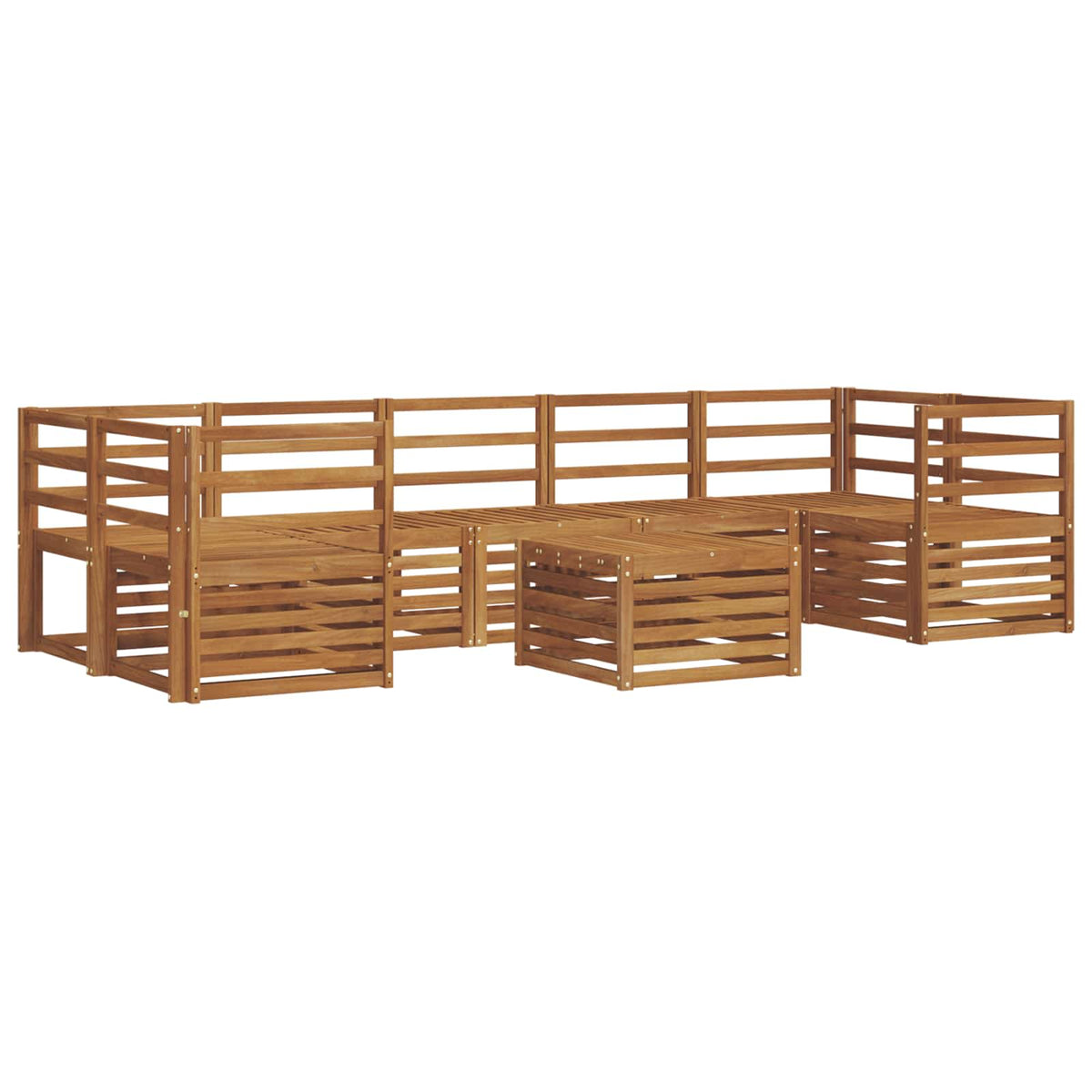 vidaXL Outdoor Sofa Set 8 pcs Natural Solid Acacia Wood 2