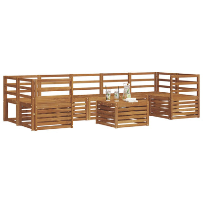 vidaXL Outdoor Sofa Set 8 pcs Natural Solid Acacia Wood 3