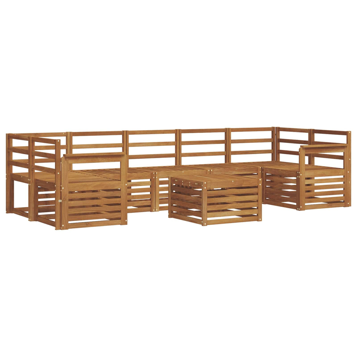 vidaXL Outdoor Sofa Set 8 pcs Natural Solid Acacia Wood 2