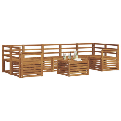 vidaXL Outdoor Sofa Set 8 pcs Natural Solid Acacia Wood 3