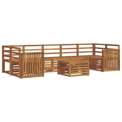 vidaXL Outdoor Sofa Set 8 pcs Natural Solid Acacia Wood 2