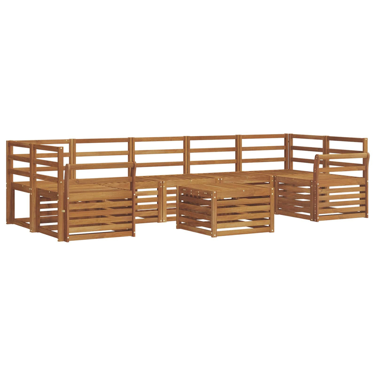vidaXL Outdoor Sofa Set 8 pcs Natural Solid Acacia Wood 2