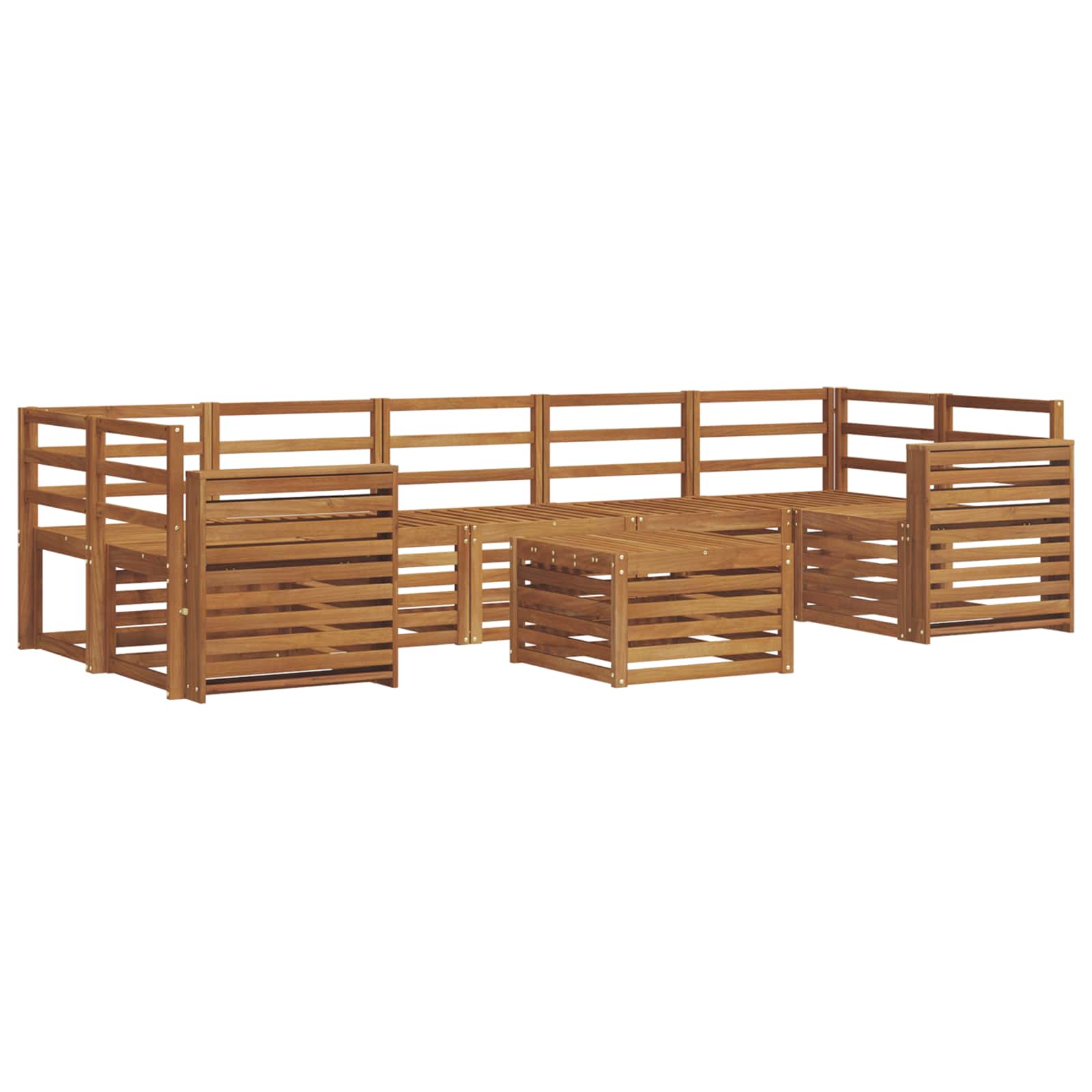 vidaXL Outdoor Sofa Set 8 pcs Natural Solid Acacia Wood 2