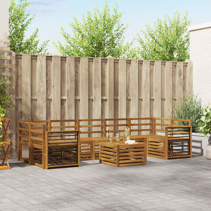 vidaXL Outdoor Sofa Set 8 pcs Natural Solid Acacia Wood 1