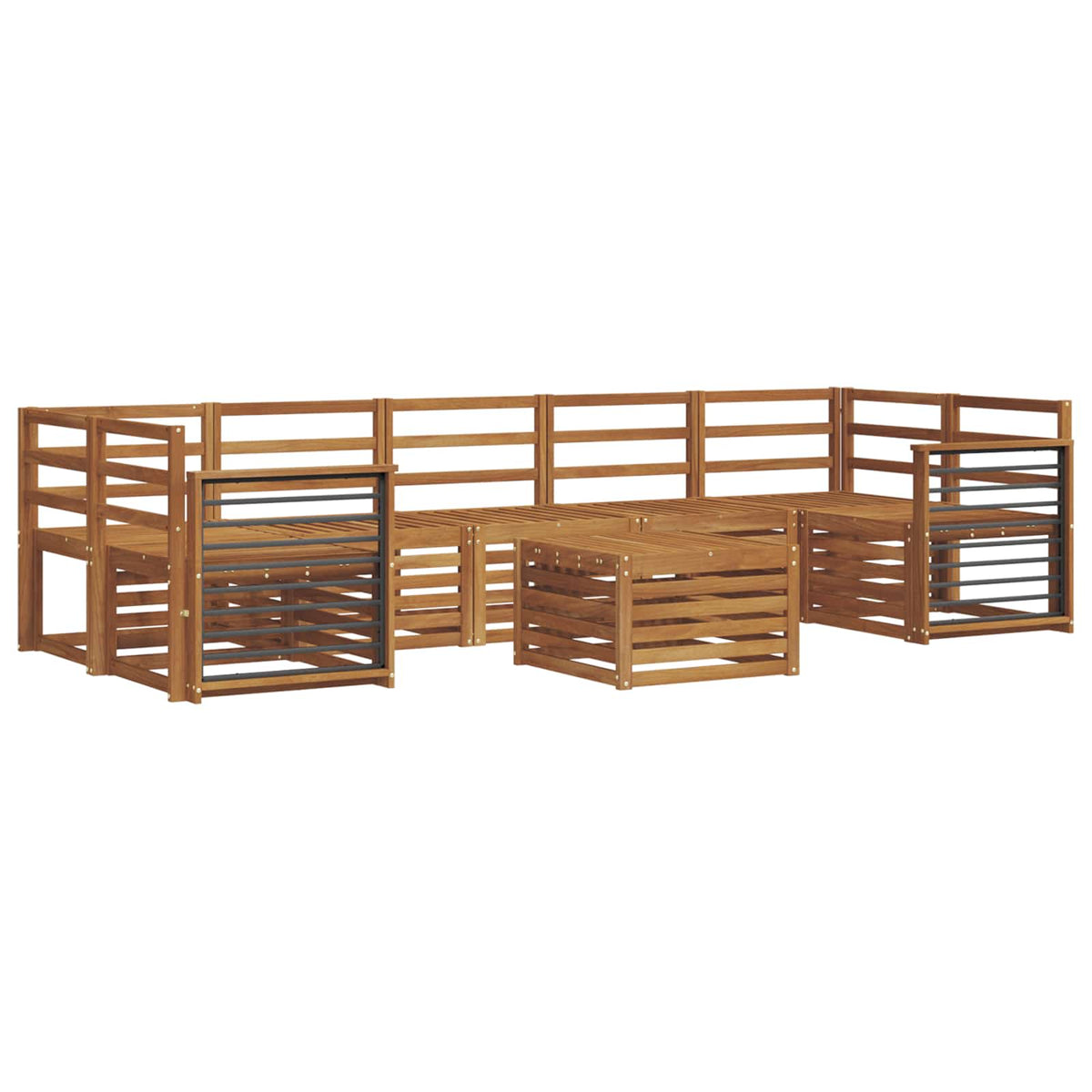 vidaXL Outdoor Sofa Set 8 pcs Natural Solid Acacia Wood 2