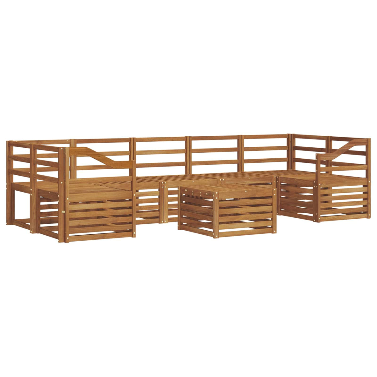 vidaXL Outdoor Sofa Set 8 pcs Natural Solid Acacia Wood 2