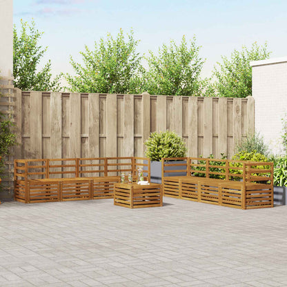 vidaXL Outdoor Sofa Set 9 pcs Natural 1