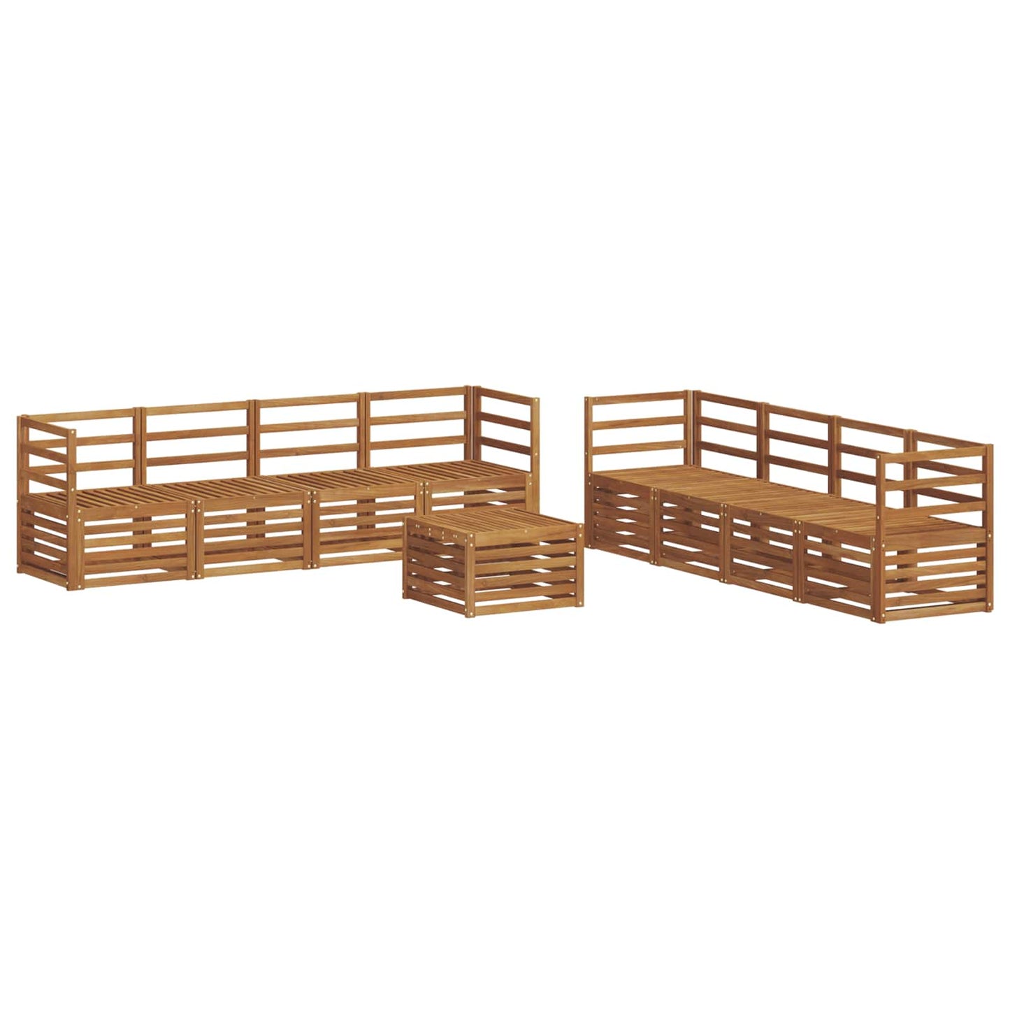 vidaXL Outdoor Sofa Set 9 pcs Natural 2