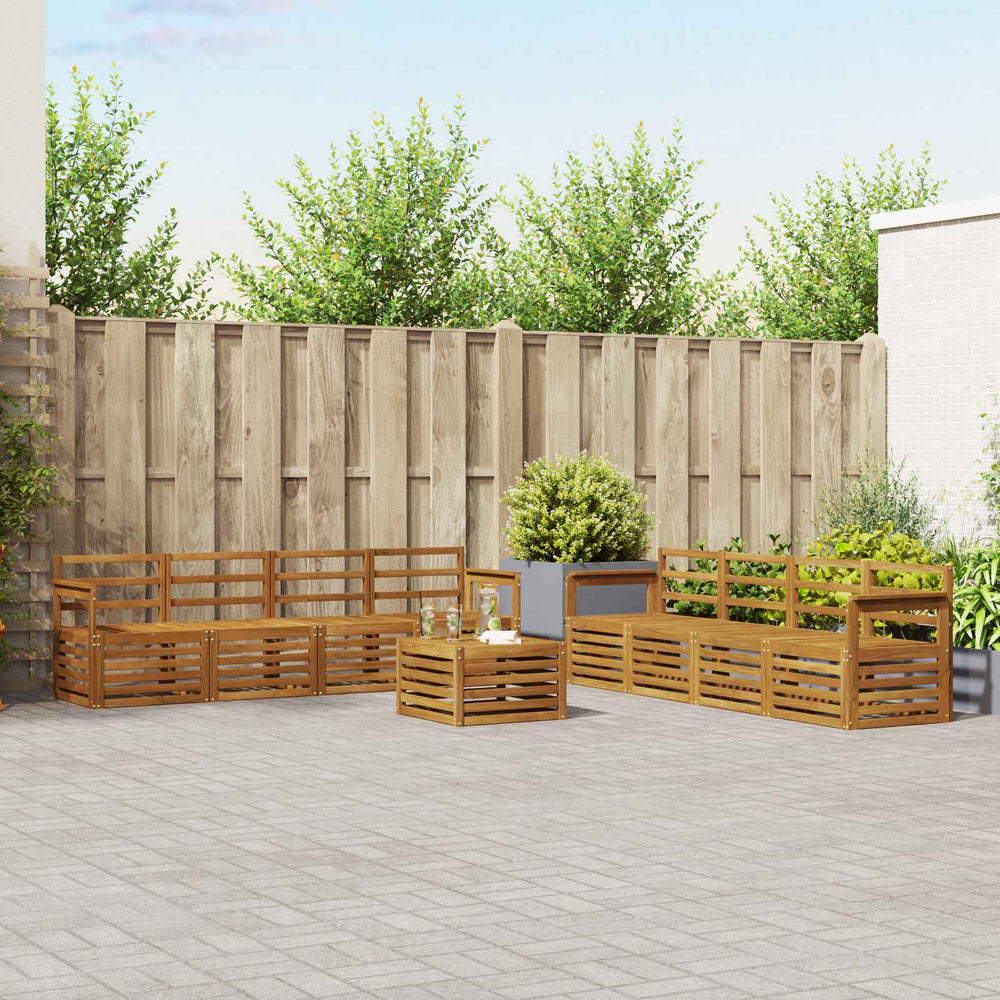 vidaXL Outdoor Sofa Set 9 pcs Natural
