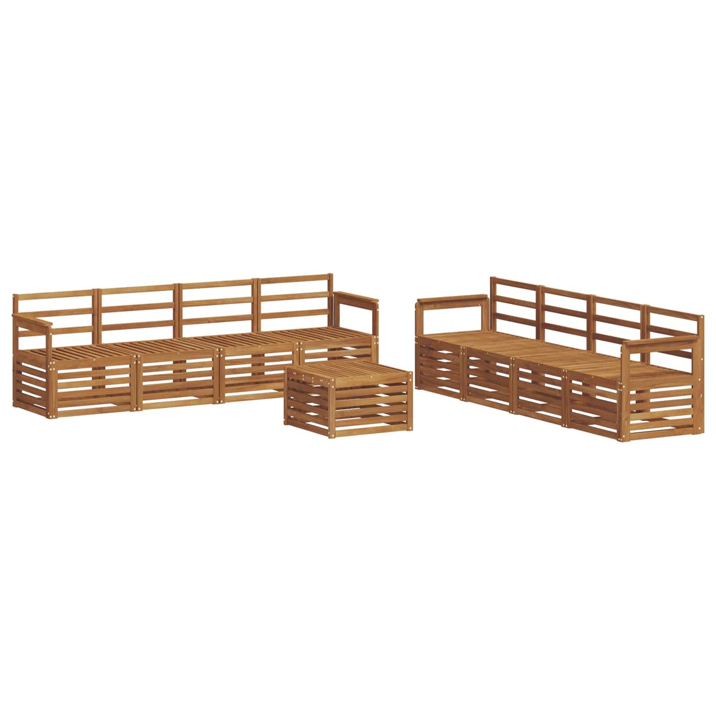 vidaXL Outdoor Sofa Set 9 pcs Natural 2