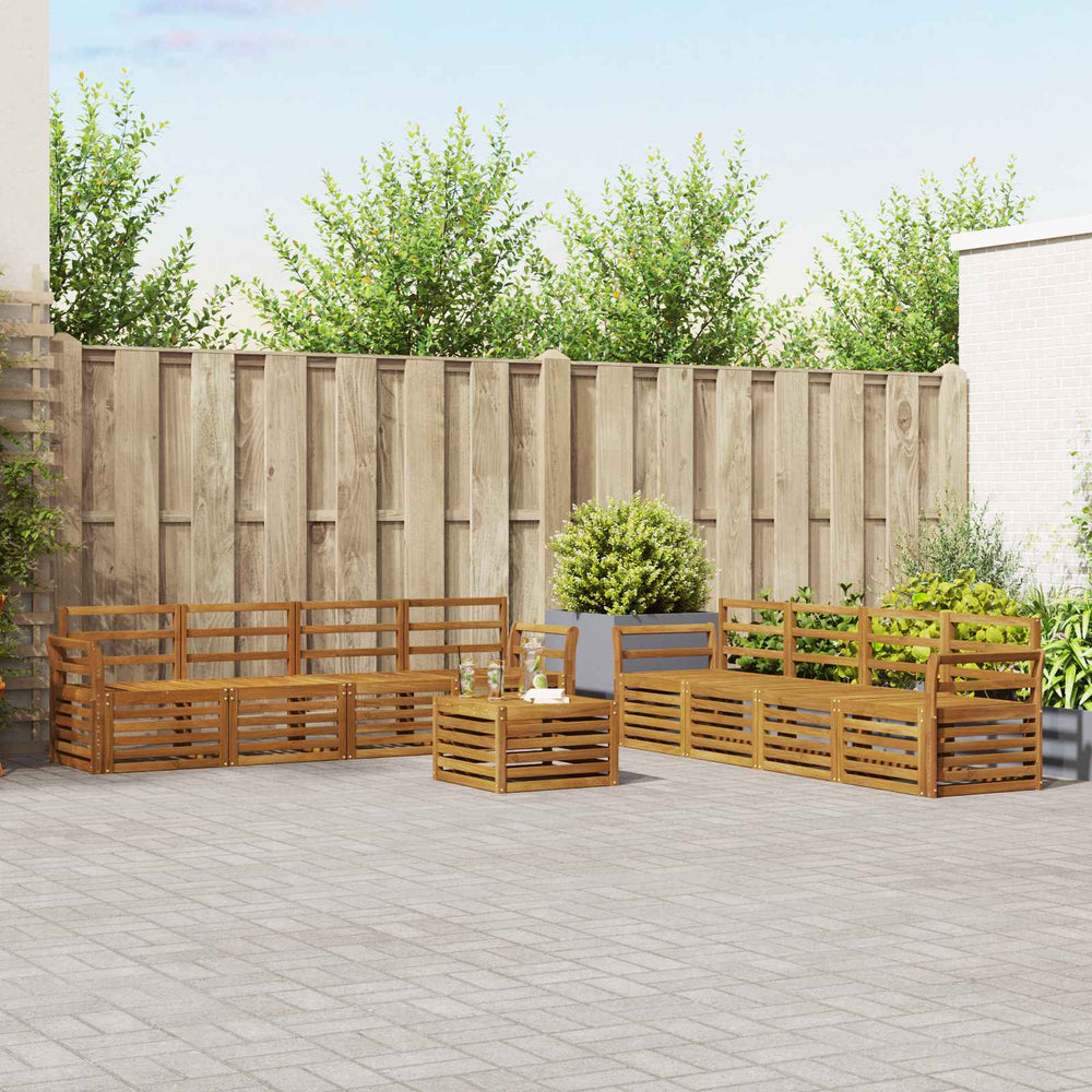 vidaXL Outdoor Sofa Set 9 pcs Natural