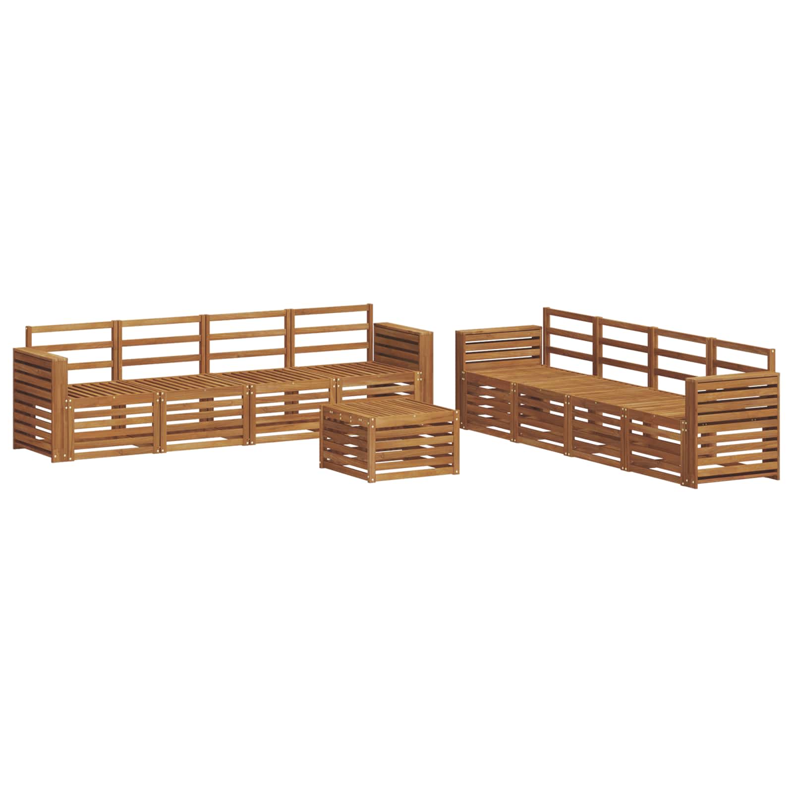 vidaXL Outdoor Sofa Set 9 pcs Natural 2