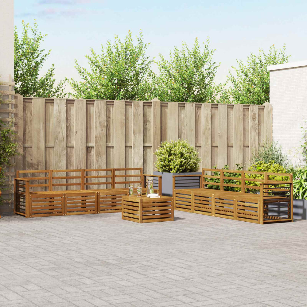 vidaXL Outdoor Sofa Set 9 pcs Natural