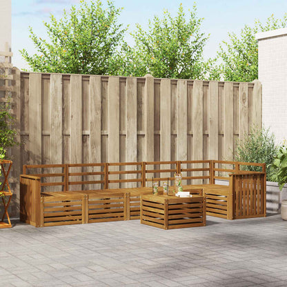 vidaXL Outdoor Sofa Set 7 pcs Polyester Natural