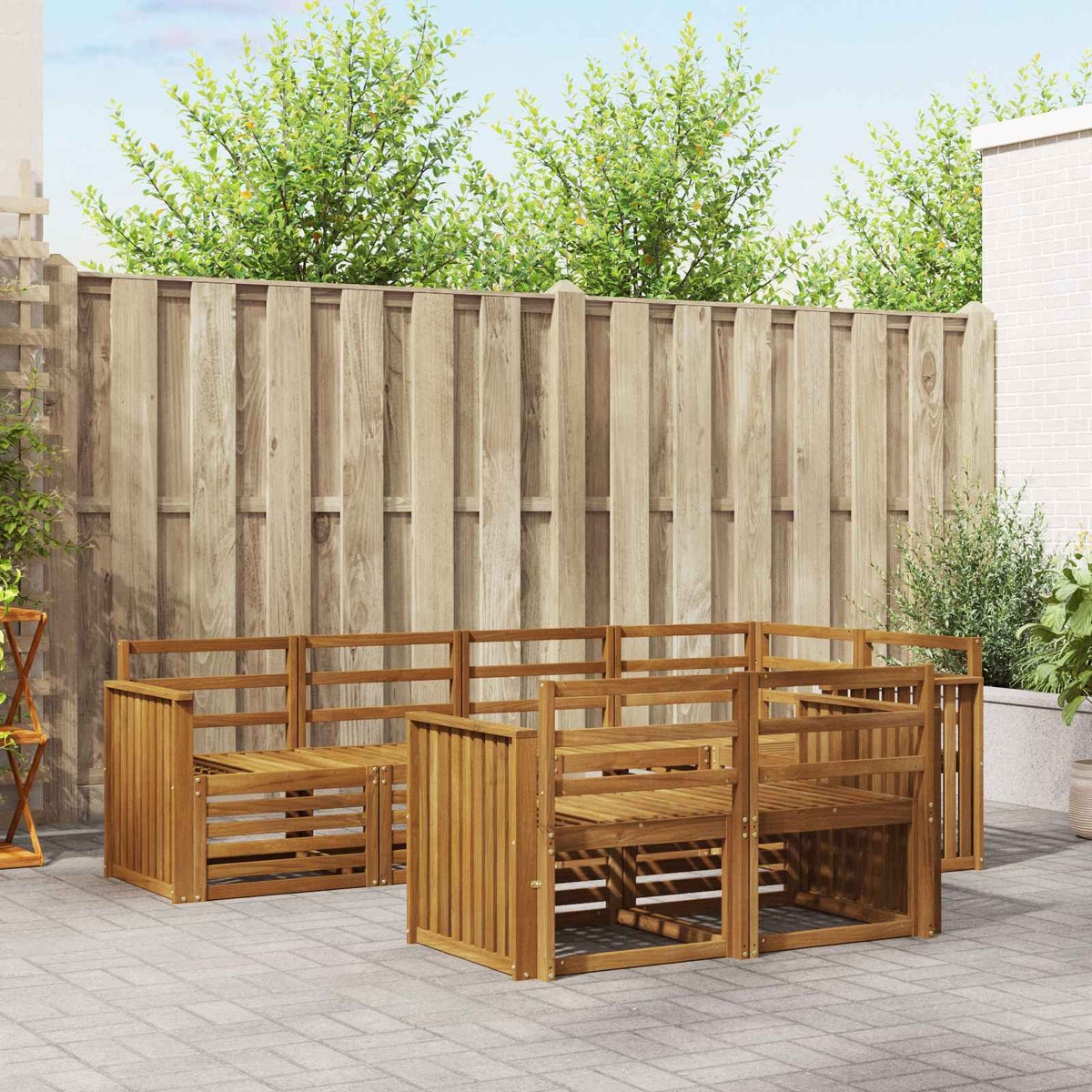 Outdoor Sofa Set 7 pcs Polyester Natural Track