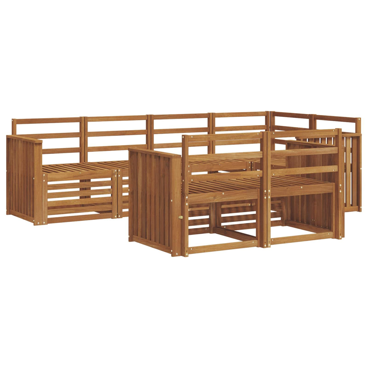 vidaXL Outdoor Sofa Set 7 pcs Natural Polyester 2