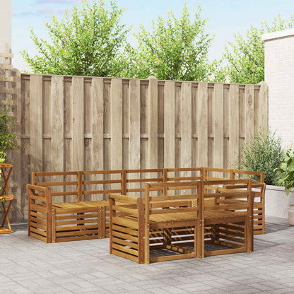 Outdoor Sofa Set 7 pcs Polyester Natural Curved