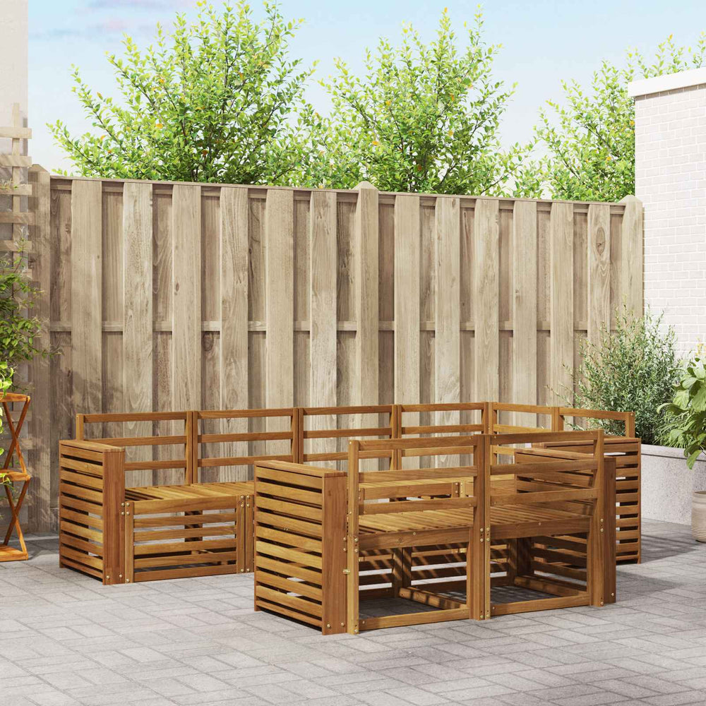 vidaXL Outdoor Sofa Set 7 pcs Natural Polyester