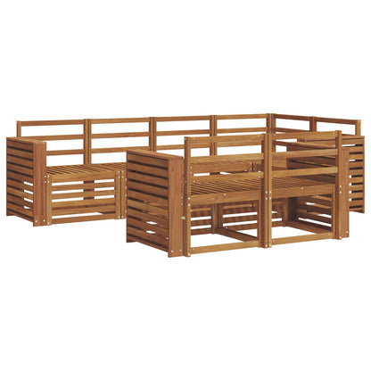 vidaXL Outdoor Sofa Set 7 pcs Natural Polyester 2