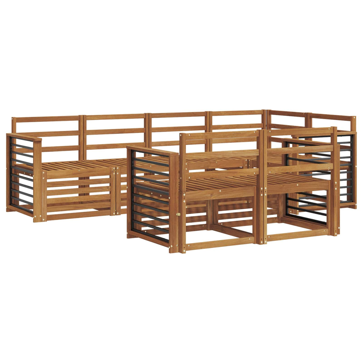 Outdoor Sofa Set 7 pcs Polyester Natural suitable for Flat