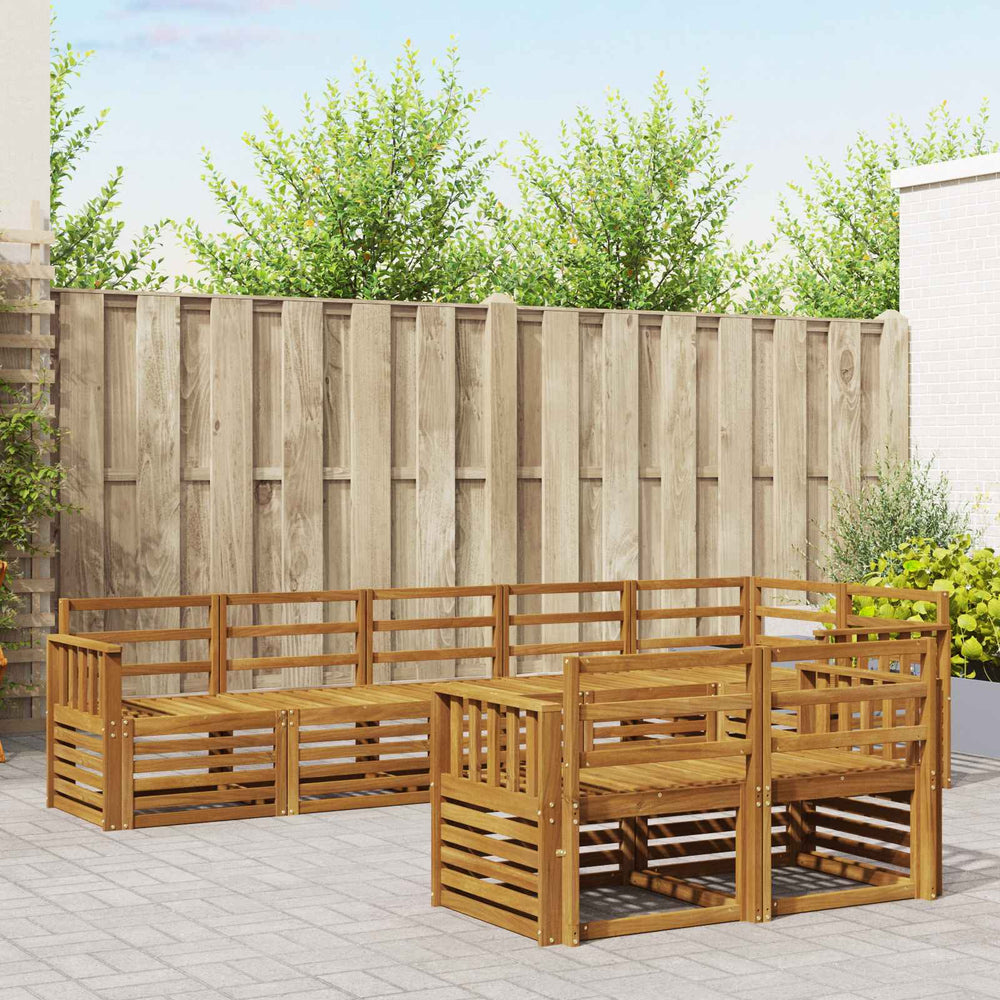 vidaXL Outdoor Sofa Set 8 pcs Natural Polyester