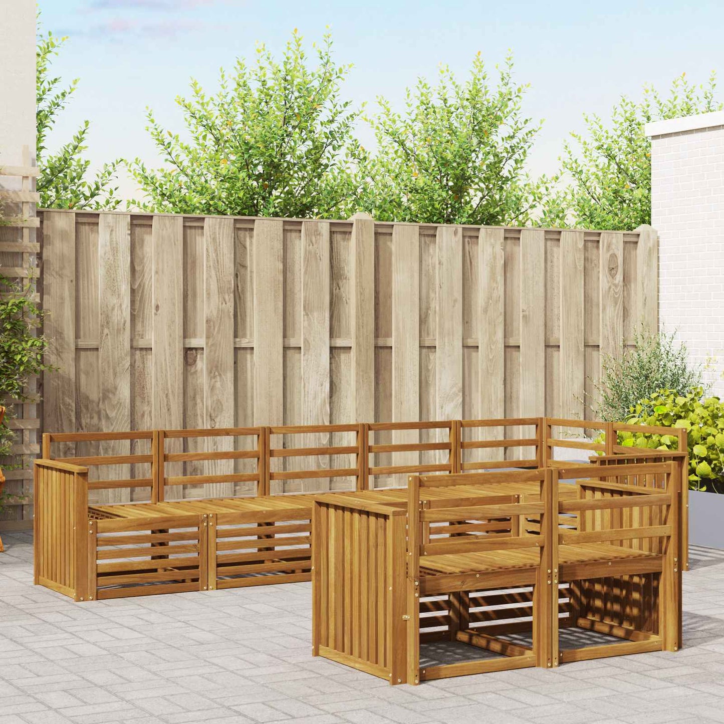 vidaXL Outdoor Sofa Set 8 pcs Natural Polyester 1