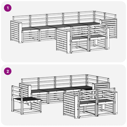 vidaXL Outdoor Sofa Set 8 pcs Natural Polyester 6
