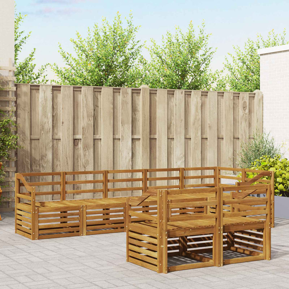 vidaXL Outdoor Sofa Set 8 pcs Natural Polyester