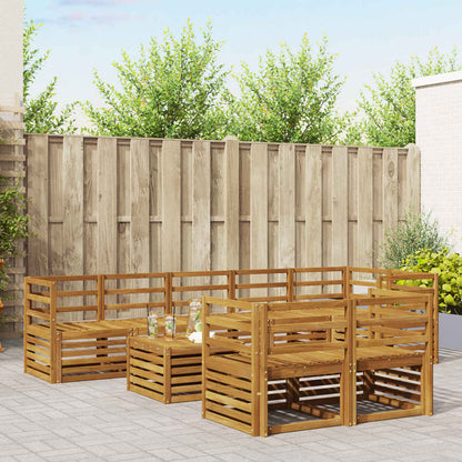 vidaXL Outdoor Sofa Set 9 pcs Natural Polyester 1