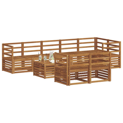 vidaXL Outdoor Sofa Set 9 pcs Natural Polyester 3