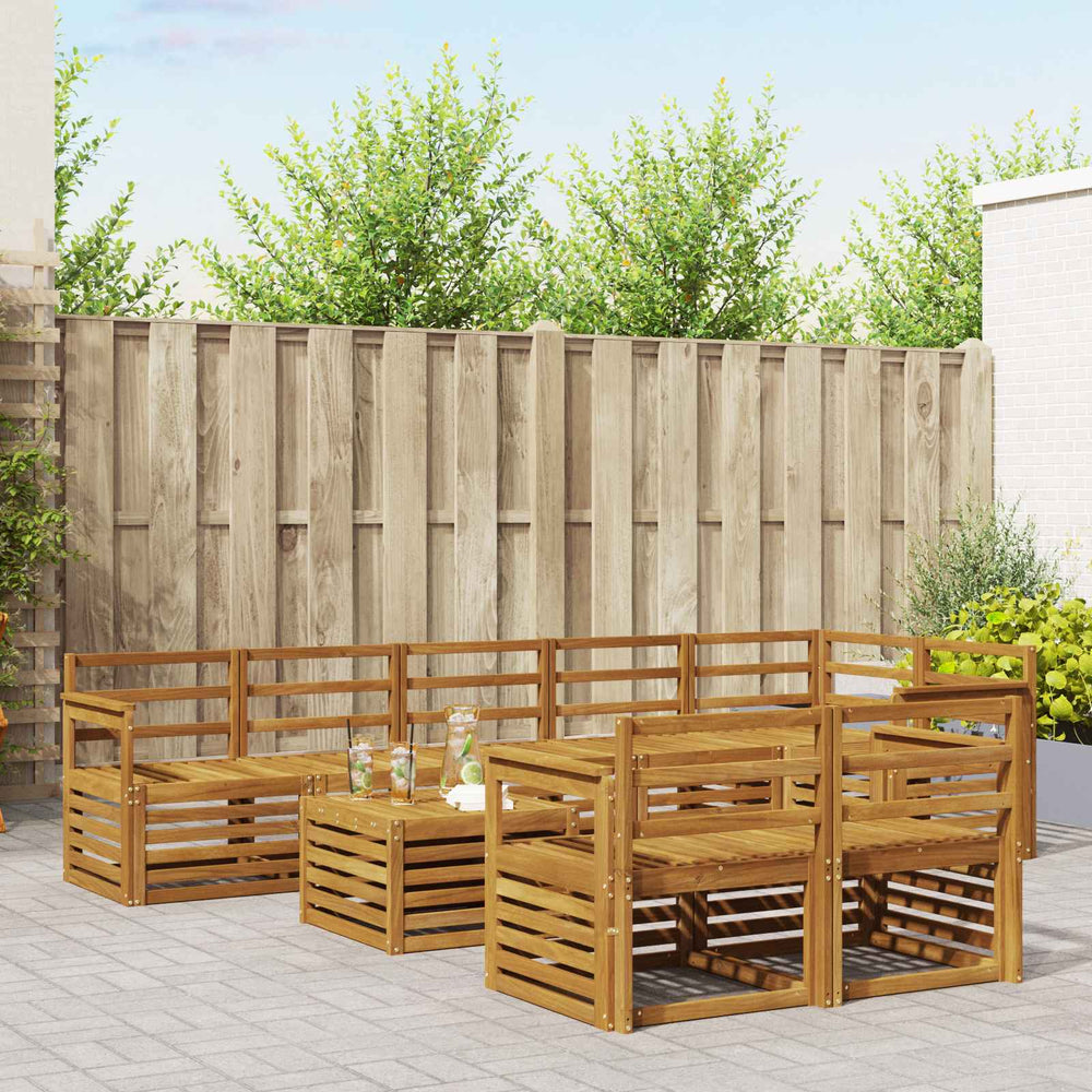 vidaXL Outdoor Sofa Set 9 pcs Natural Polyester