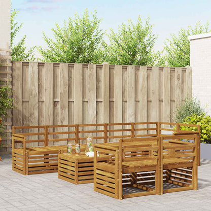 vidaXL Outdoor Sofa Set 9 pcs Natural Polyester 1