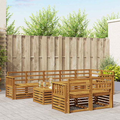 vidaXL Outdoor Sofa Set 9 pcs Natural Polyester 1