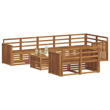 vidaXL Outdoor Sofa Set 9 pcs Natural Polyester 3